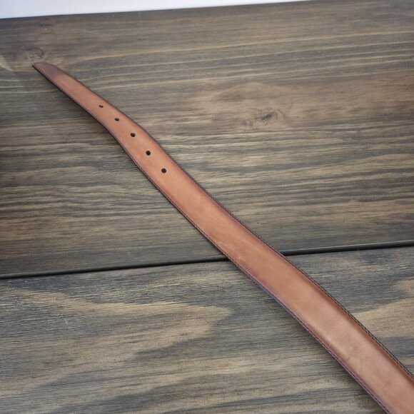 Magnanni Leather Belt 1121 Cognac Brown Size 36 Made Spain Buckle Dress - Picture 12 of 16